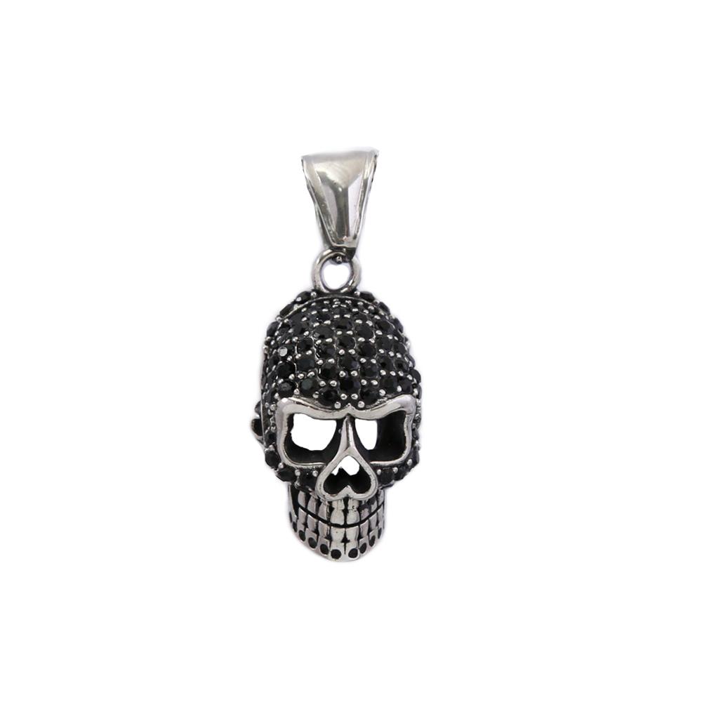 Gotische Hip Hop Totenkopf Anhänger Halsketten Für Männer Edelstahl Punk Mode Skelett Halskette Halloween Schmuck Geschenke Großhandel
