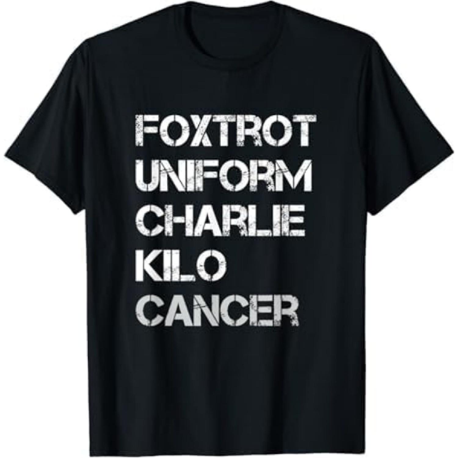 Foxtrot Uniform Charlie Kilo, Fuck Lung Cancer T-Shirt GIU Mens Womens Tank Top Sweatshirt Hoodie Longsleeve Black S