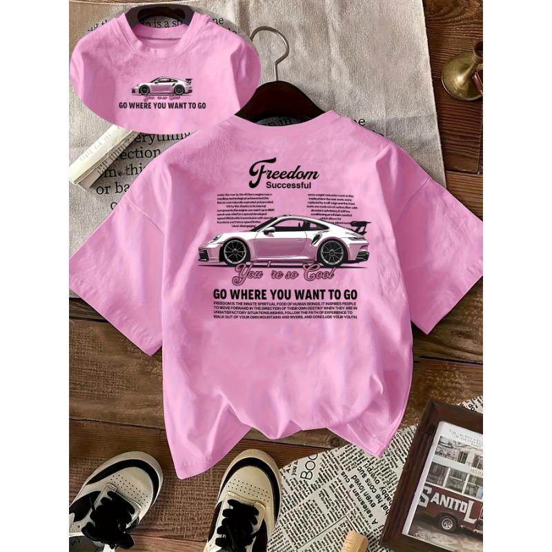 Sweet Life Ice Cream "Cartoon Printed Summer Round Neck Short Sleeve Comfortable T-shirt Top