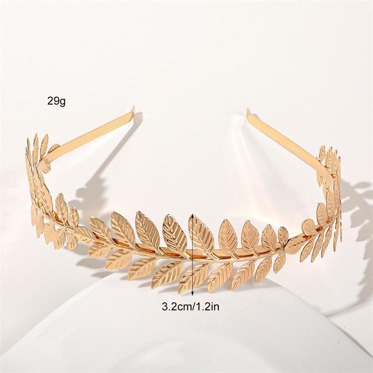 Wow Sheila Baroque Style Golden Leaf Headband Double Layer Flower Inlaid Rhinestone Headbands Women