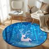 Decorative Round Dragon Multicolor Area Rug, Non-Slip Floor Mat for Kitchen