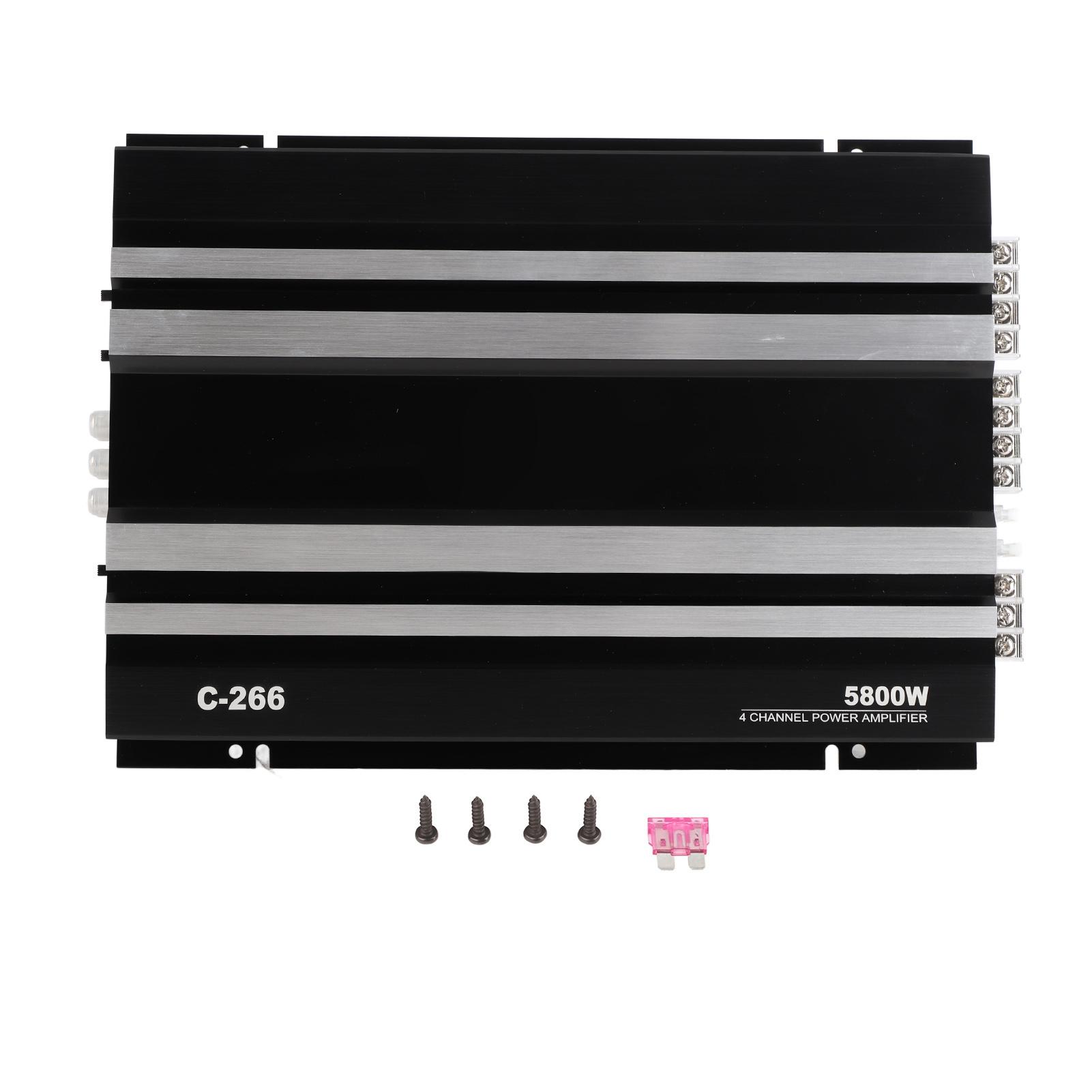Koogeelife Unisex Car Amplifier 5800W 2 4 Ohms 4 Channel High Efficiency Metal Universal For Speaker Audio System