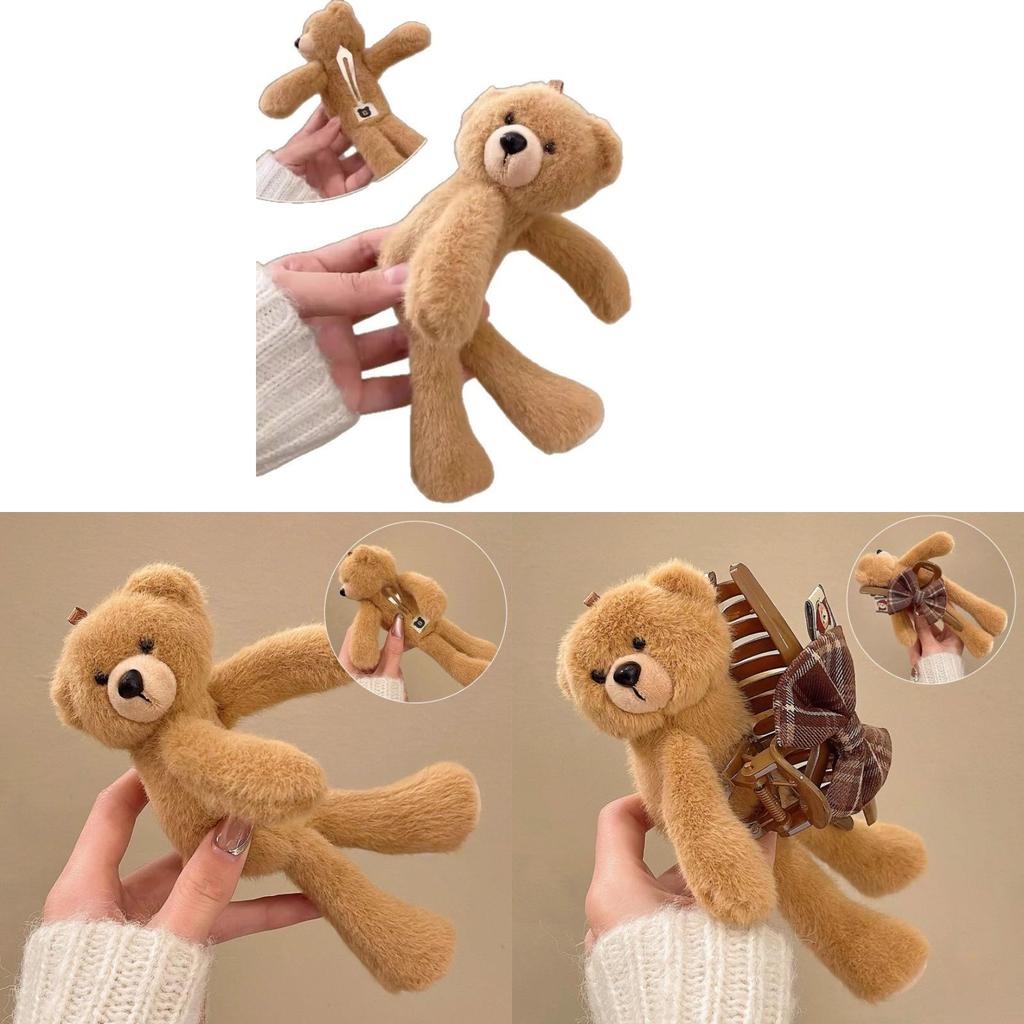 Bear Plush Hair Clip For Women With Cute Animal Design For Spring