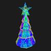 Christmas Light Ornament USB Powered Colorful Xmas Tree Figurine with Star Handmade Tabletop Centerpiece for Christmas