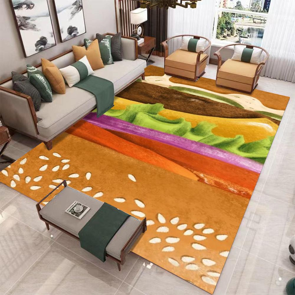 Cartoon Food Print Rug Cute Toast Egg Design Non Slip Living Room Bedroom Floor Mat  Carpets for Bed Room  Decoration Chambre