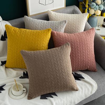 Plain Quilted Throw Pillow Covers Square For Sofa Couch Bedroom Car Home Decorative Cushion Cover Zipper Closure