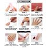 24pcs Short Square French Heart Press-On Nails Kit with Jelly Glue & File