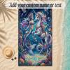 Unicorn Theme Soft Beach Towel Personalized Custom Name Text Towel Portable for Beach Pool Travel