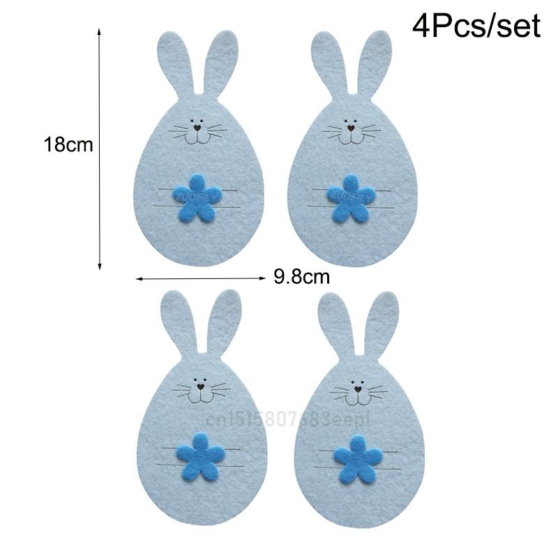 Easter Knife Fork Holder Pocket Carrot Rabbit Eggs Bunny Cutlery Bag for Easter Party Table Decor Tableware Cover Ornaments 2025