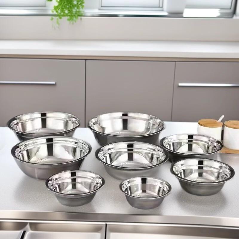 Yuzhou Food Grade 304 Stainless Steel Thickened Serving Bowl
