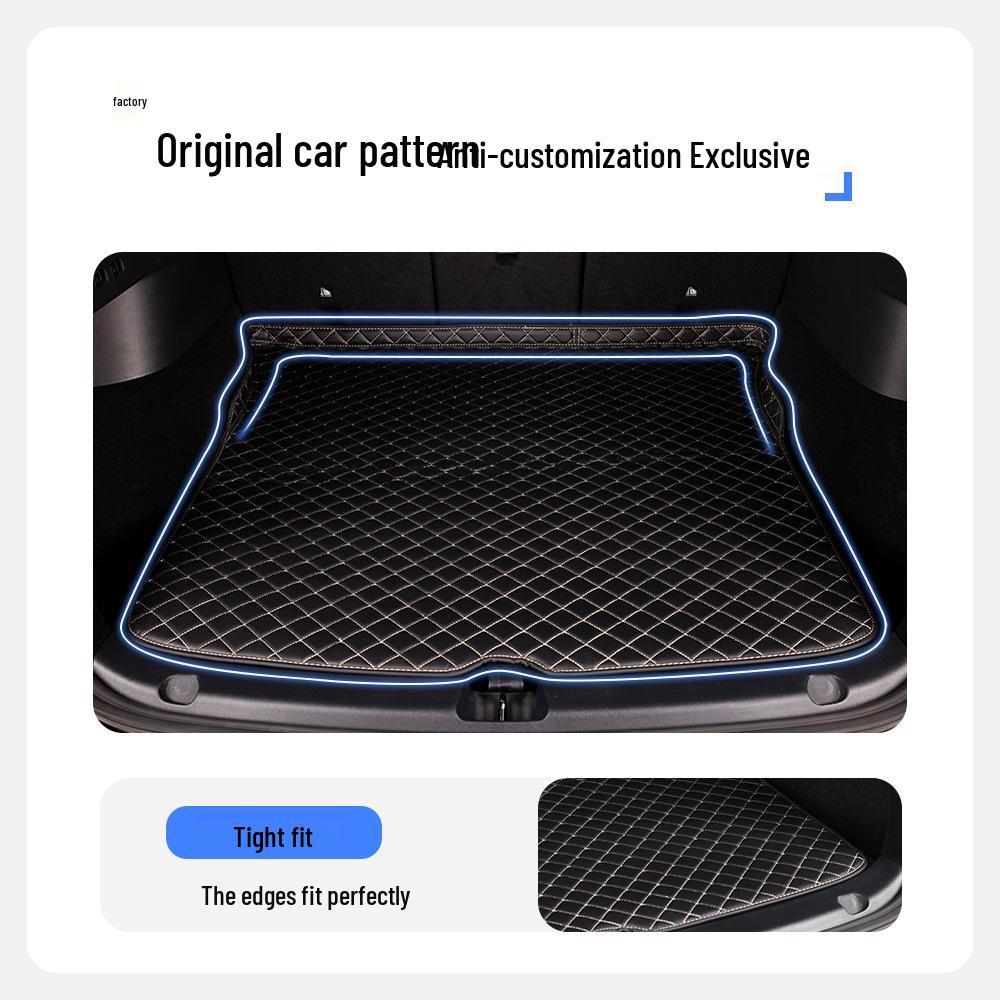 Mercedes High-Edge Trunk Mat - PVC Lychee Pattern Interior Protector
