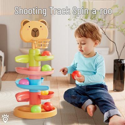 Baby Educational Track Ball Slide: Interactive Stacking and Spinning Toy for Early Learning and Parent-Child Fun