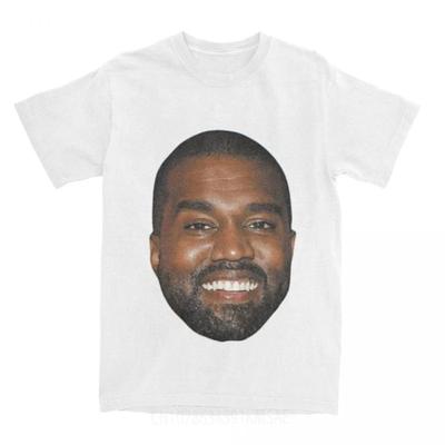 Smile Kanye Wests Face Head Rapper T Shirts Merchandise Men Women's Pure Cotton for Male T-shirt Short Sleeve Clothing Plus Size