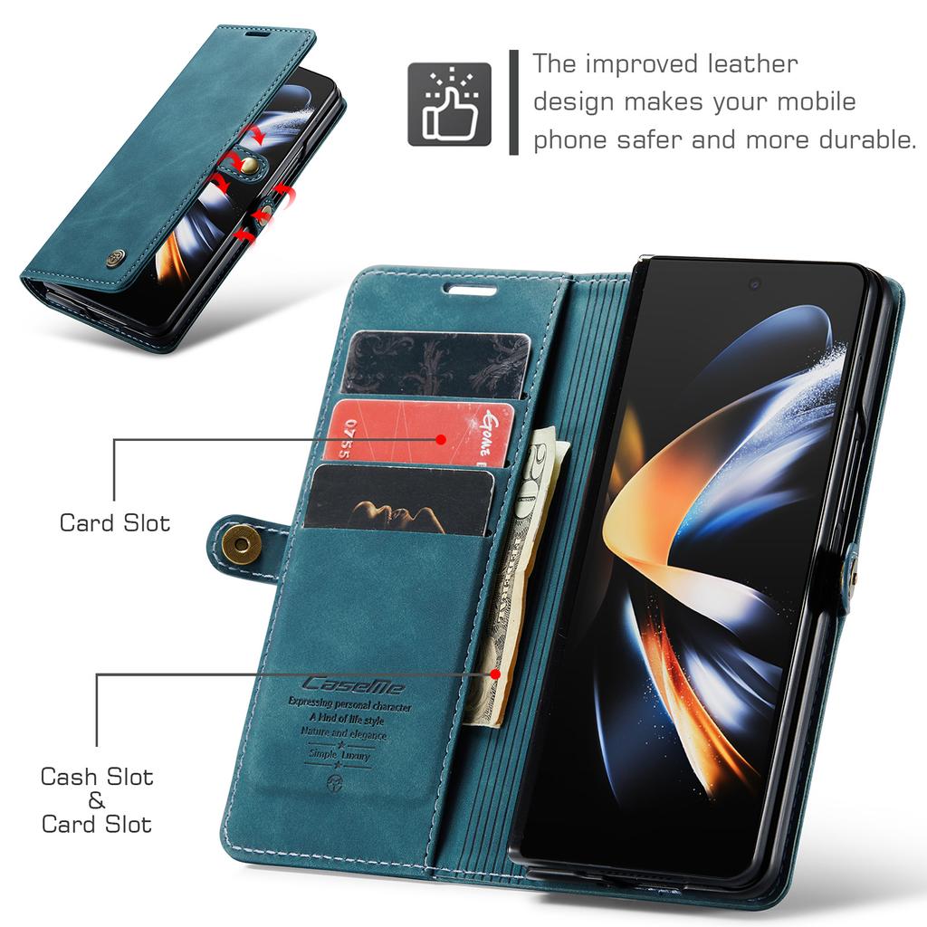 Full Coverage Card Holder Phone Bag Case For Samsung Galaxy Z Fold 4 Fold5 Fold4 Fold 5 5g Zfold4 Zfold5 Non -Slipp Matte Cases