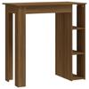 Vidaxl Tavolo da Bar con Mensole, Rovere Marrone, 102X50X103,5 Cm