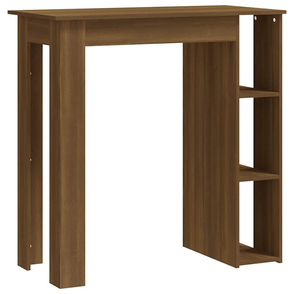 Vidaxl Tavolo da Bar con Mensole, Rovere Marrone, 102X50X103,5 Cm
