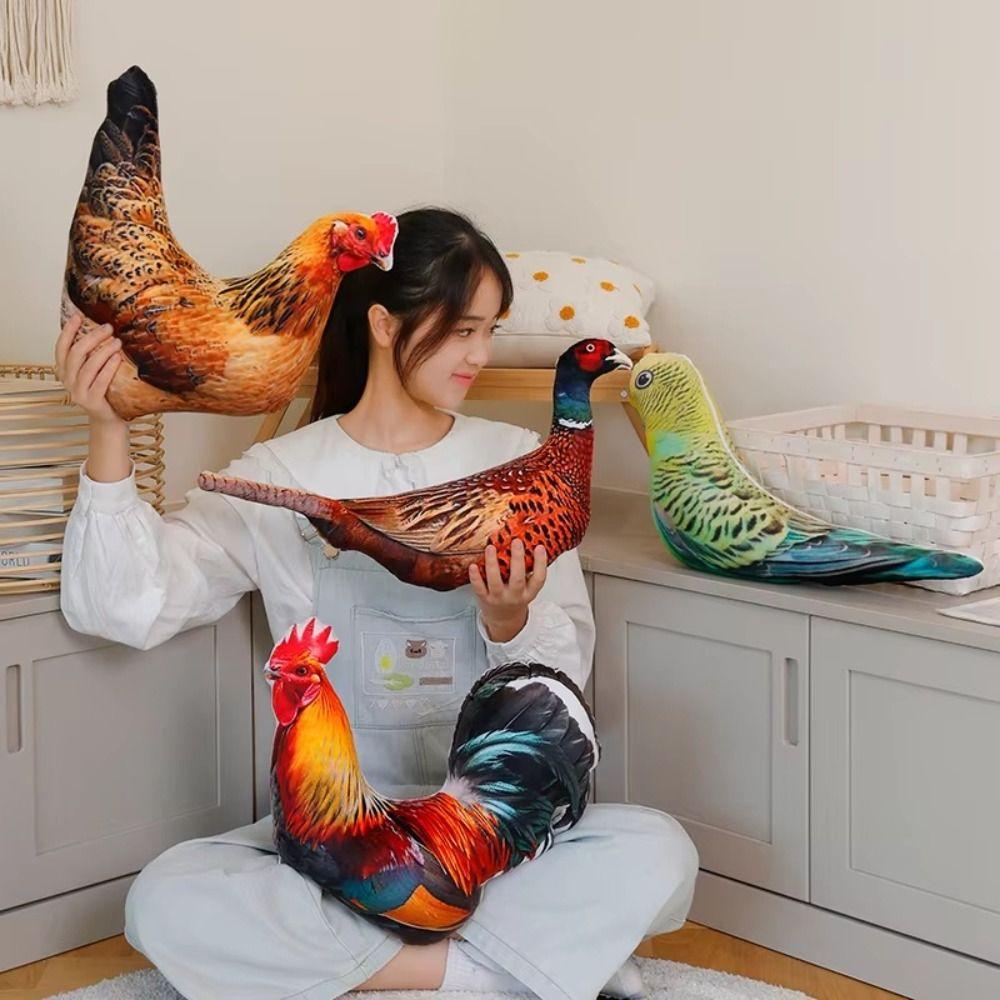 Real Life Poultry Plush Toys Stuffed Animal Stuffed Goose Duck Pigeon Parrot Toys Home Decor