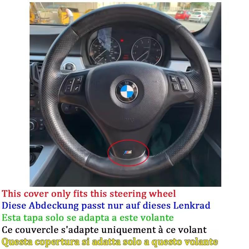 For BMW E81 E90 Pack M Sport M3 E91 E92 E93 E87 E82 E88 X1 E84 Full Black Leather Car Steering Wheel Braid Soft Leather Cover