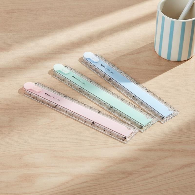 1Pcs Multifunctional Folding Ruler, 4 Colors Available, Clear Scale, Portable For Geometry Drawing & Measuring At School Home