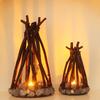 Campfire Night Light LED Wooden Dimmable Table Lamp with 3 Lighting Modes