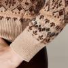 Paruo Women's Retro Fair Isle Cashmere Sweater