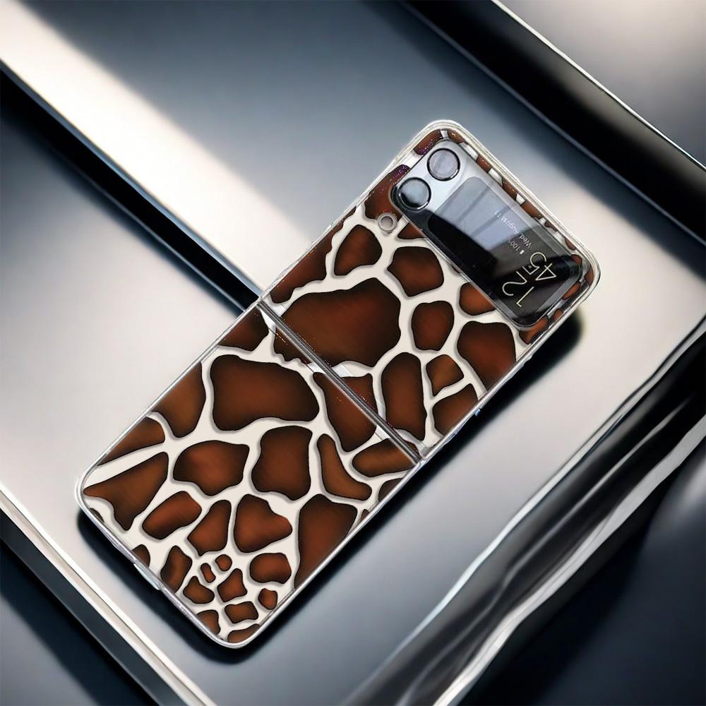 Golden Leopard Print F711 Phone Case For Samsung Z Flip 3 4 5 6 Cases Funda For Samsung Z FLIP 3 4 5 6 Cover Case Funda Coque