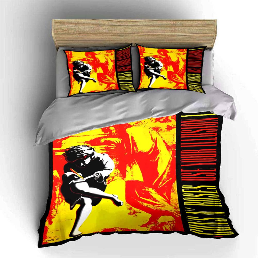 Guns N' Roses Use Your Illusion Bedding Duvet Cover Set Duvet Cover Pillowcases (1*Duvet Cover 2*Pillowcases, Without Duvet Insert)