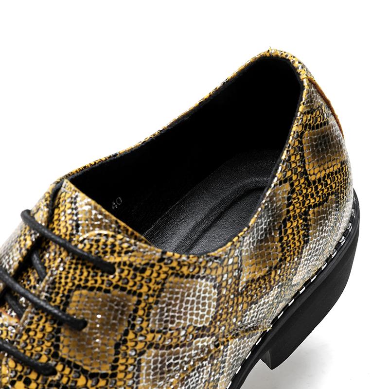 Fashion Snakeskin Grain Formal Shoes Leather Oxfords for Men Dressing Wedding Men's Brogues Office Shoes Lace Up Male Zapatos De Hombre