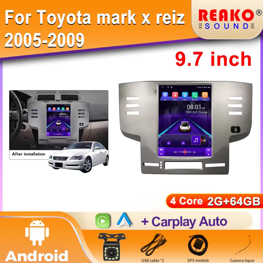 Android 2Din Car Multimedia Player for Toyota Mark X Reiz 2005-2009 for Tesla Scren WIFI BT Radio Stereo Carplay Rds
