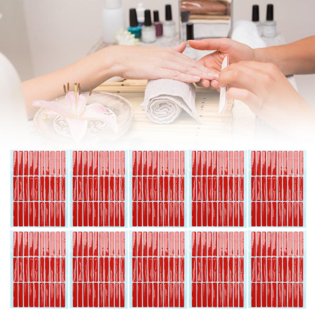 10 Sheet Nail Art Mounting Tape Salon Double Sided Adhesive Tape Accessory for Nail Tip Color Display