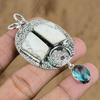 Radiant Natural Howlite Swiss Blue Topaz 925 Sterling Silver Mother Boho Pendant