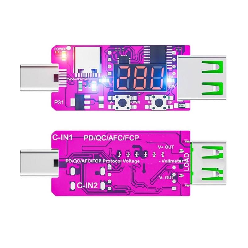 Type C Voltage Current Tester Double Input PD3.1 28V Starts & Multifunctional Power Detectors Suitable for Factory Test