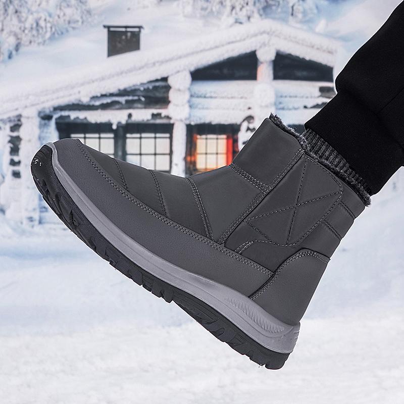 Fashion Men Boots 2024 Winter Shoes For Men Warm Snow Boots Mid-calf Men Warm Shoes Thick Plush Winter Boots For Women Cotton