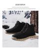 Men's 2024 Autumn/Winter Warm Cotton Martin Boots – Large Size, Mid-Cut Snow Boots