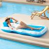 2026 popular water inflatable floating bed, backrest inflatable floating row water deck chair, double maple leaf floating bed