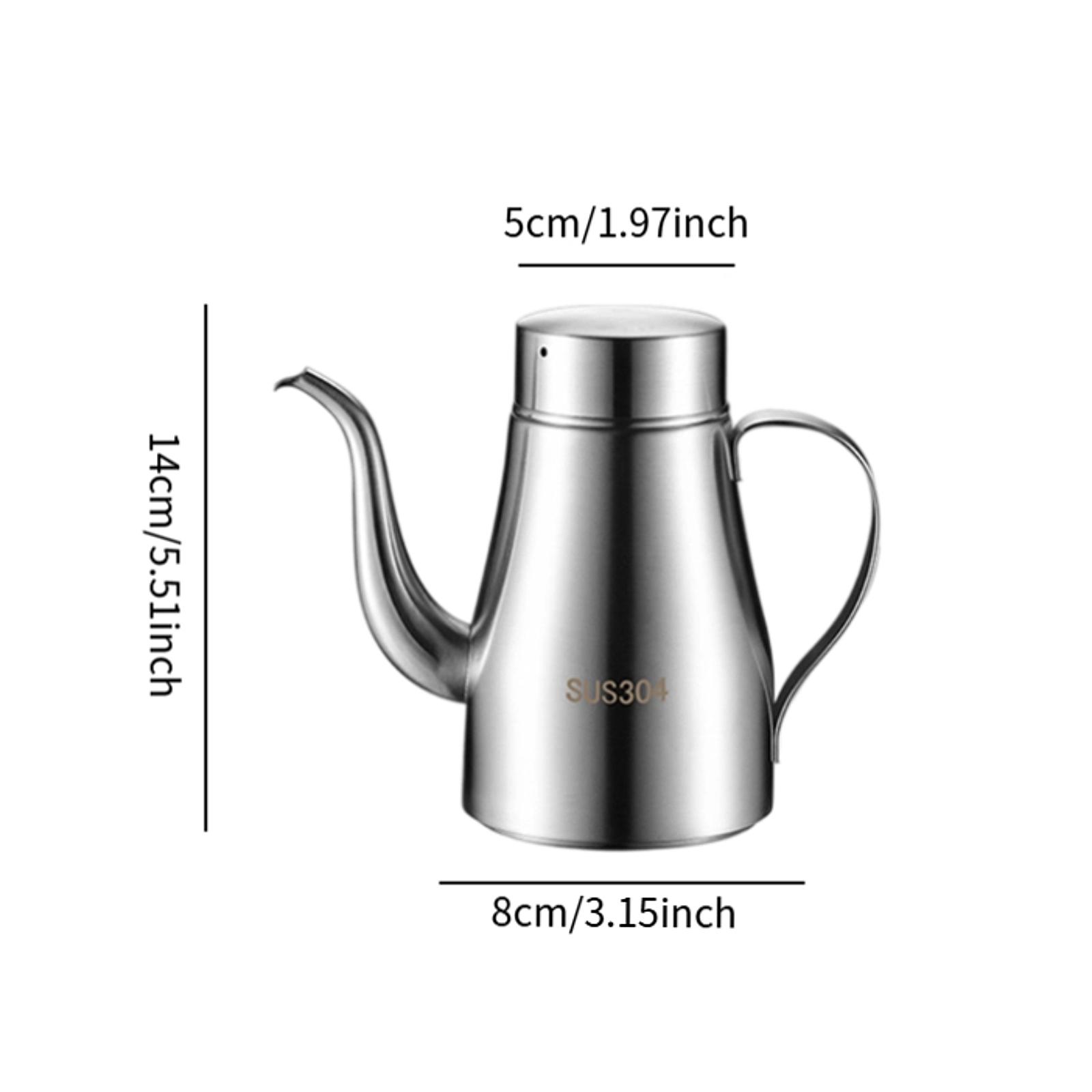

Stainless Steel Oil Pot Portable Oil Kettle Household Edible Oil Pot Long Mouth Oil Bottle 400ML/500ML/700ML/1000ML/1400ML