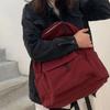 Rucksäcke Damen Einfarbig Schwarz Rucksack mit großer Kapazität Trendiger Harajuku Lässig Reißverschluss Wasserdichte Tasche Studenten Japanischer Stil Mochila
