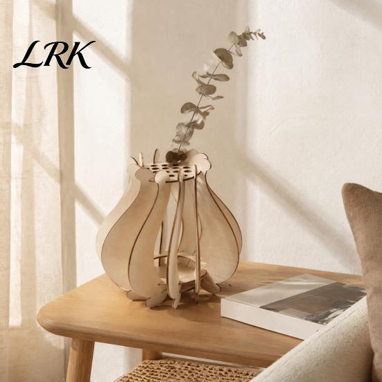 Fashionable Desktop Vases for Classroom Wooden Puzzle Flower Vase, Display Stand Flowers or Sturdy Boxwood Decor Windowsill Artificial Flowers,