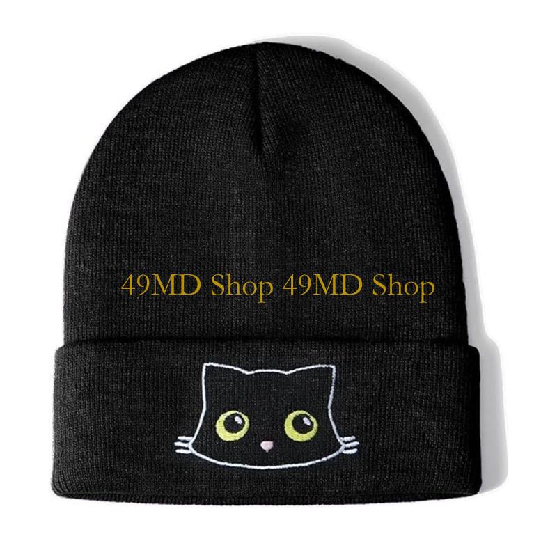 49MD Cartoon Hat Kitten Outdoor Activity School Teens Hat Multicolored Hat