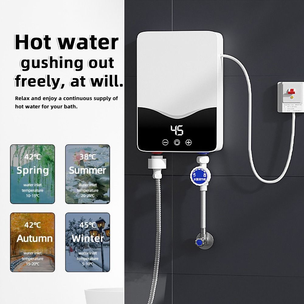 Scaldabagno Elettrico Istantaneo Impermeabile Dispositivo Riscaldamento Acqua Riscaldamento Rapido Installazione Bagno