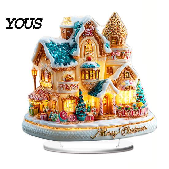 Religious Holiday Gift Christmas Theme 2D Ornament, Double-sided Acrylic Decoration, Desktop Decor Stable Base Ornament for Home Office Table Standing