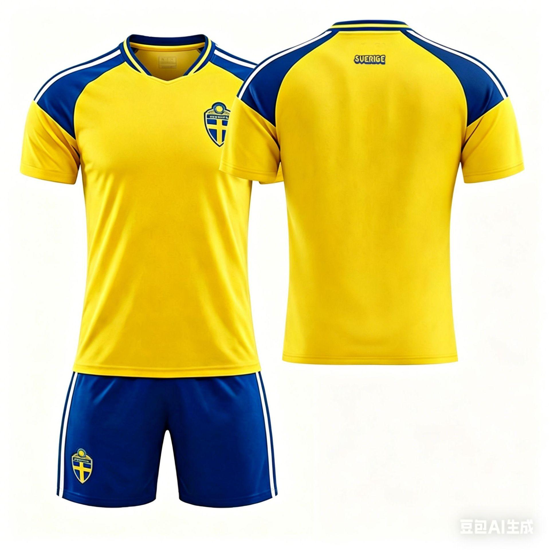 World Cup Sweden Home Jersey No. 10 Ibrahimovic Short-Sleeved Football Jersey, Men 16