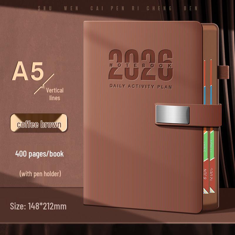 Custom 2026 365-Day Agenda Notebook: Nameplate Buckle with Time Management & Self-Discipline Check-In Features