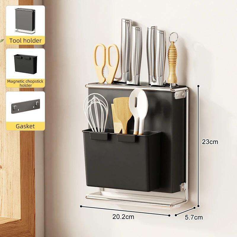 Kitchen Knife Drying Holder With Drainer Integrated Knives Chopsticks Fork Spoon Storage Rack Sink Utensils Organizer Container