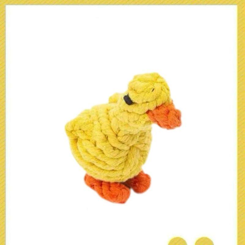 

Dog Molar Bite-Resistant Cotton String Toy Small Medium Dog Toy Knot Toy Frisbee Set Pet Supplies Duck [13cm]](Random color)