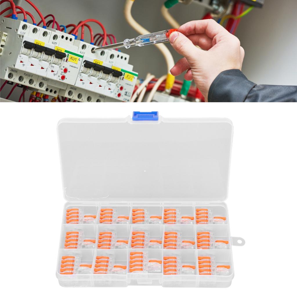 15PCS Wire Conductor Connector Quick Splicing Compact Splitter Terminals DF‑15 Transparent