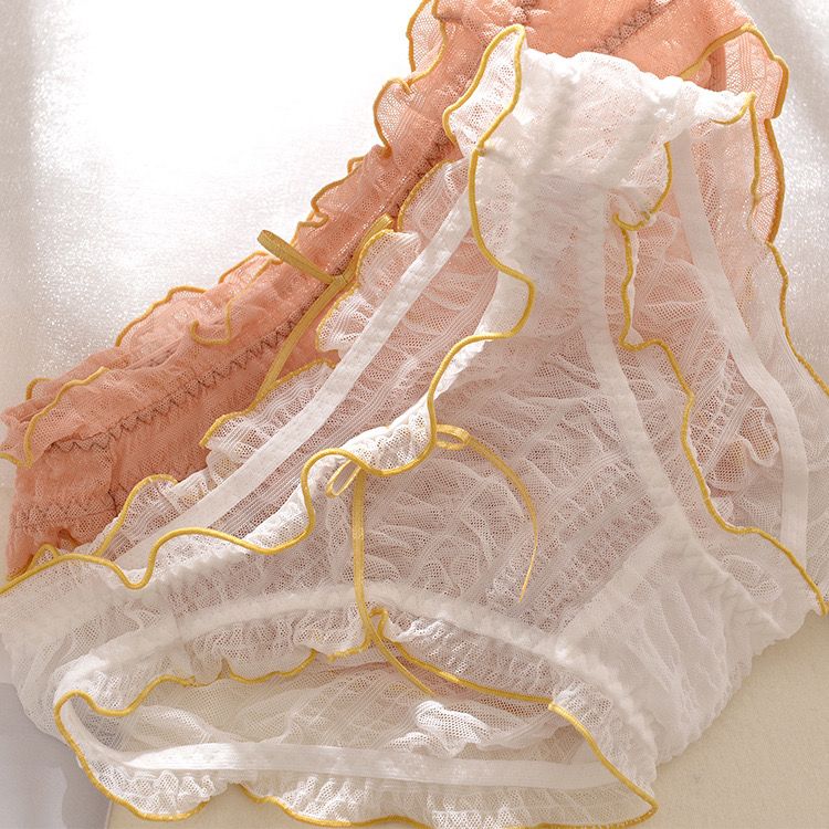 Japanese Lace Sexy Cute Girl Mesh Bow Transparent Underwear Women's Triangle Shorts Head