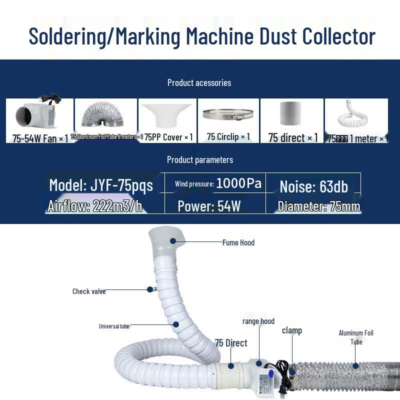 Compact Solder Fume Extractor and Laser Engraving Dust Removal Fan