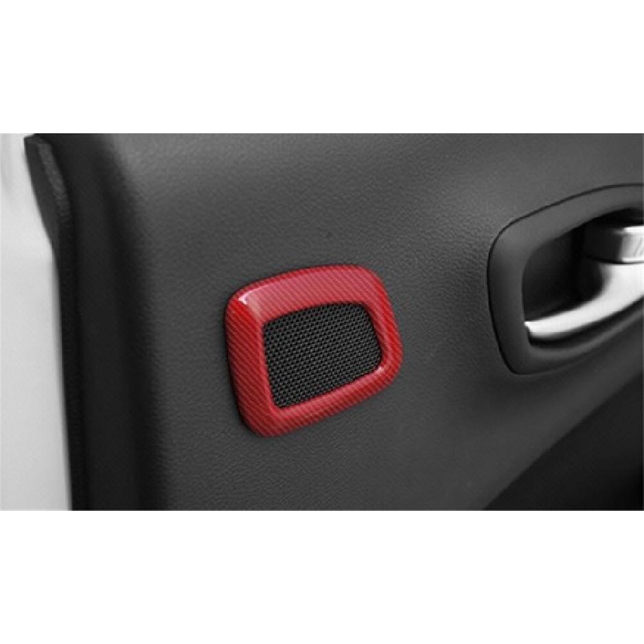 Rear Door Subwoofer Ring Cover Trim For Jeep Compass 2017-20 DX Red Carbon Fiber