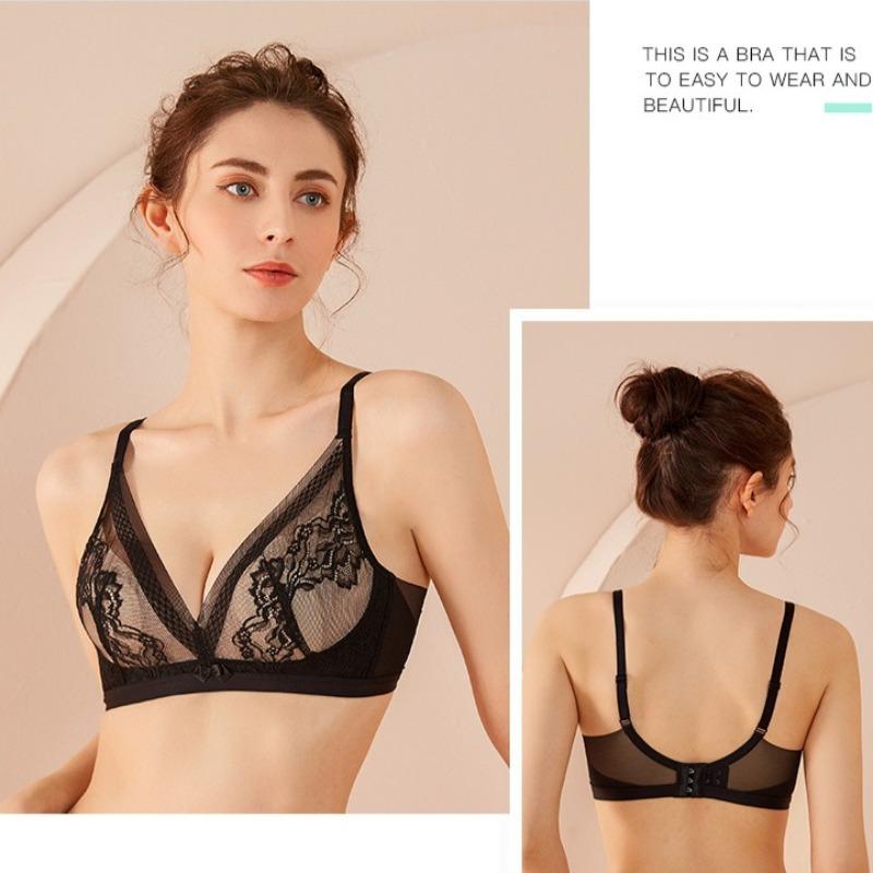 Wire-free Bunny Ear Women's Thin Cup Bra Breathable and Sexy Underwear